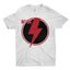 AC/DC "Red Lightning Bolt" Circle Logo Graphic Tee in White