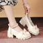 Mary Jane Shoes Platform Accent Bow