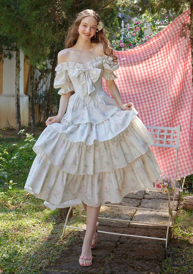 Bloom in Coral Island Corset Dress Hover Image