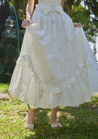 "I Flipped" White Cottagecore Dress