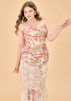 Curve & Plus Floral Mirror Corset
