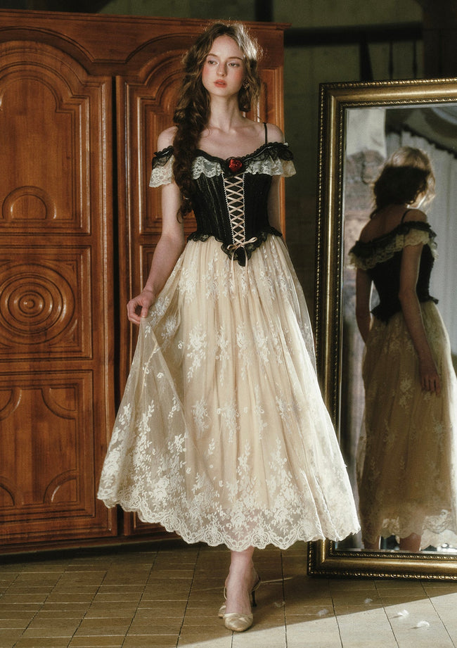 Midnight Crimson  Rose Corset Dress Hover Image