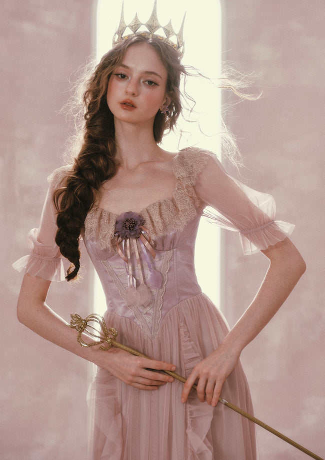 Violet Mandarin Duck Princess Corset Dress Hover Image