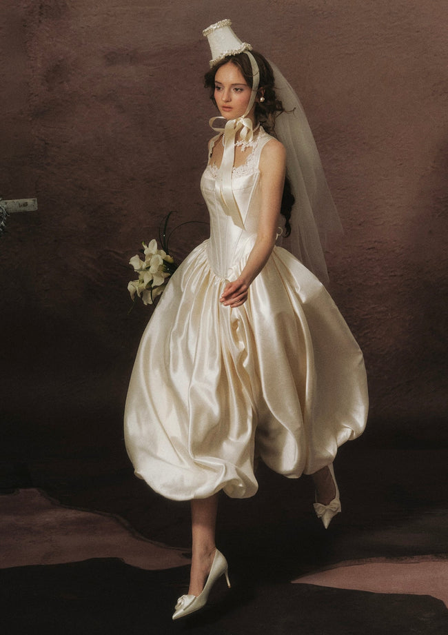 White Coronation Corset Dress Hover Image