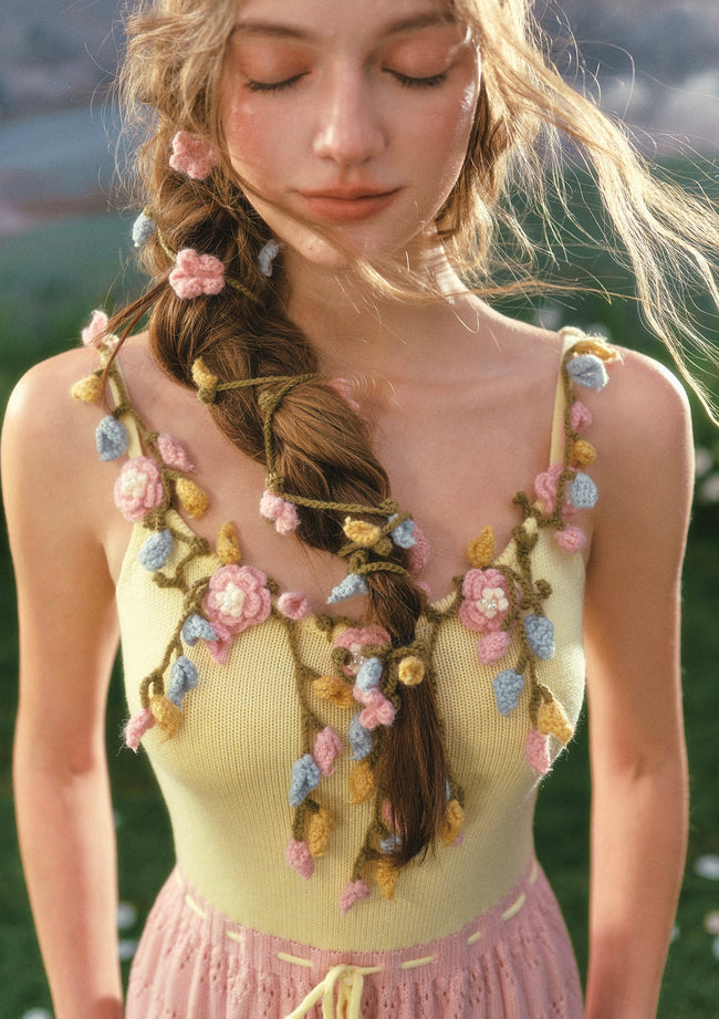 Flower Vine Novel Knit Dress Hover Image