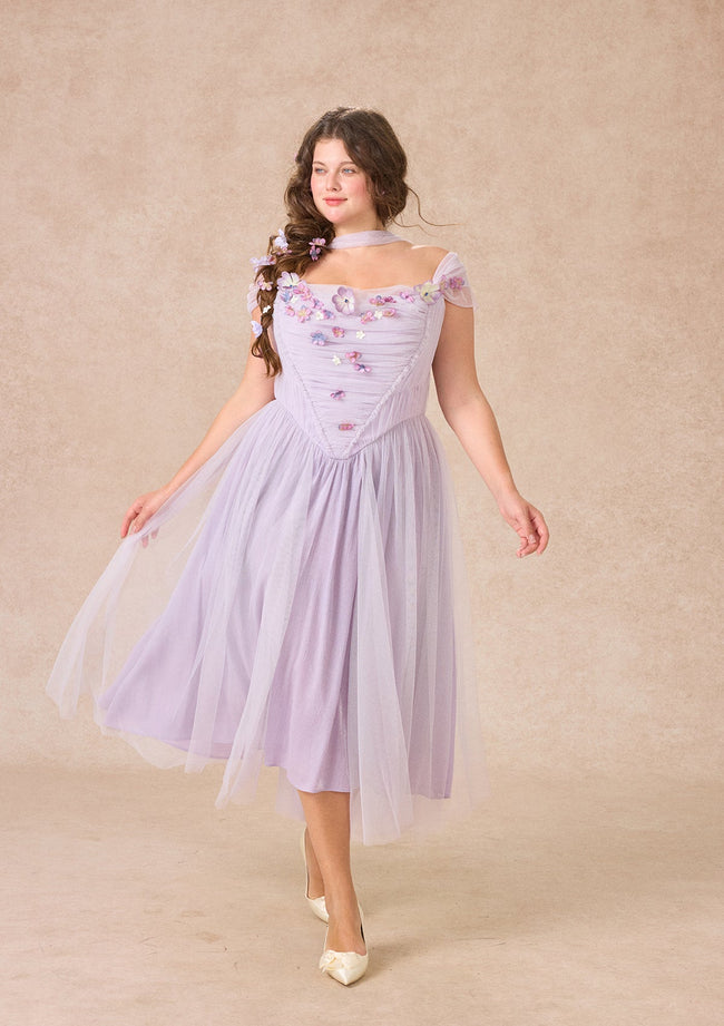 Curve&Plus Ode to Purple Iris Dress Hover Image
