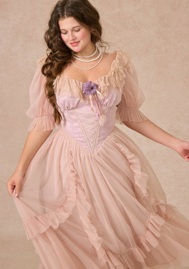 Curve&Plus Violet Mandarin Duck Princess Dress Hover Image