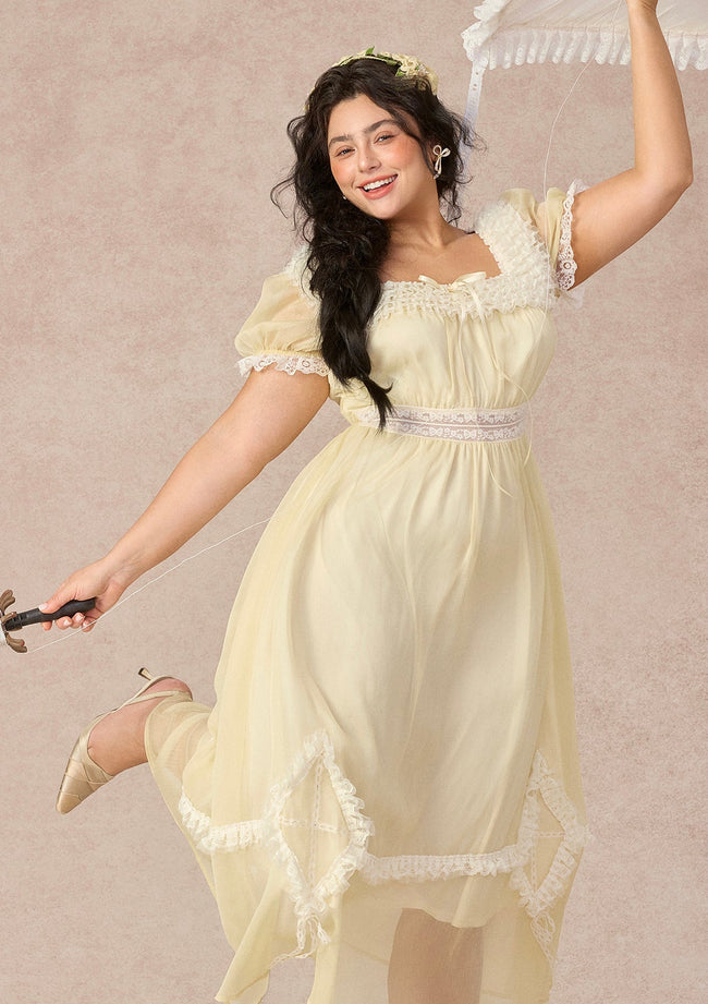 Curve&Plus Yellow Kite Dress Hover Image