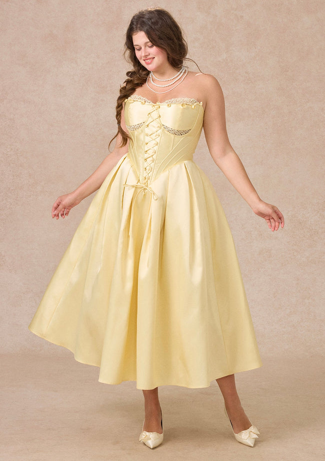 Curve&Plus Belle's Gilded Corset Dress Hover Image
