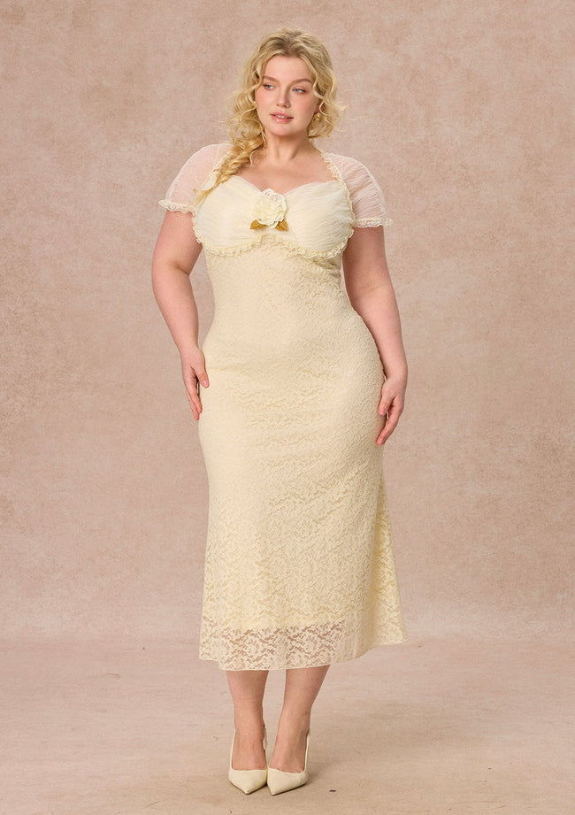Curve&Plus Cream Letter Dress Hover Image