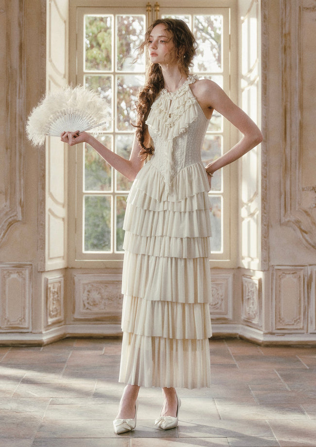 Gilded Feather Fan Corset Dress Hover Image