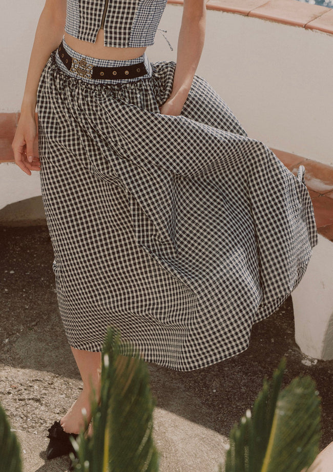 Cottage Girl Diary Navy Skirt Hover Image