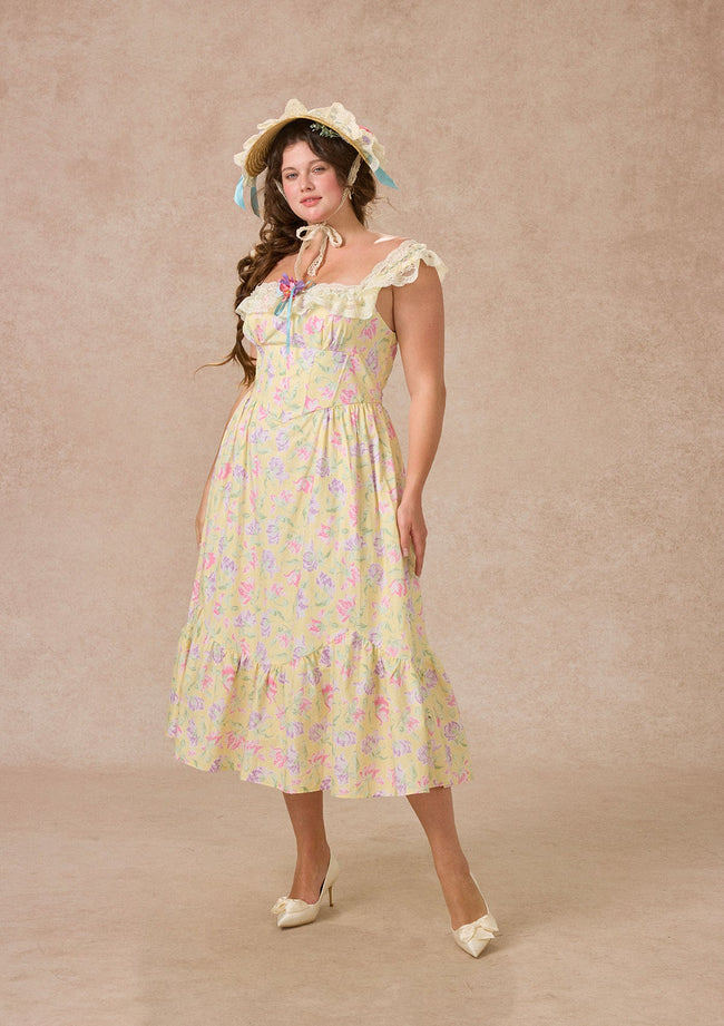 Curve&Plus Honey Tea Garden Dress Hover Image