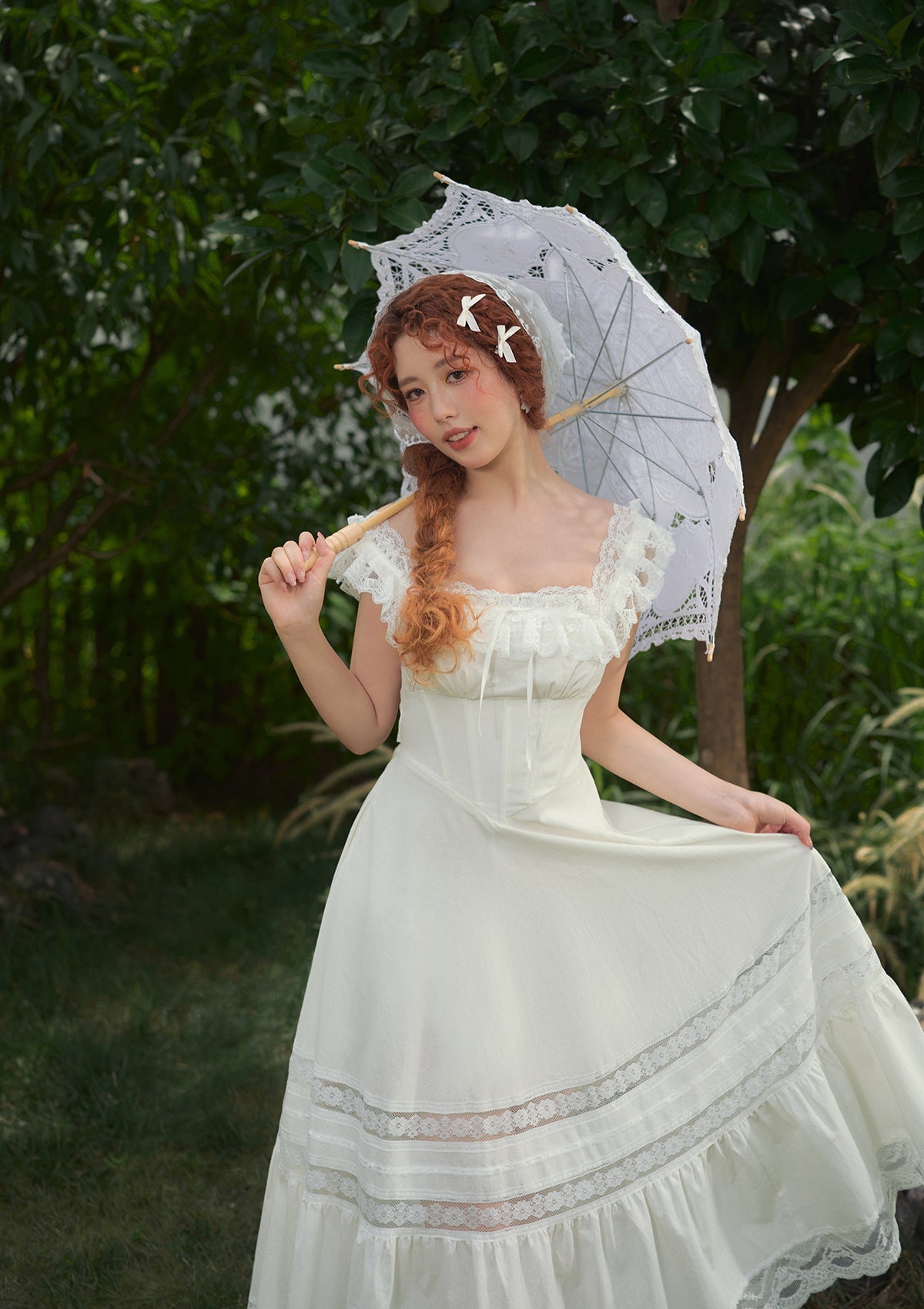 "Pure White" Garnet Corset Dress