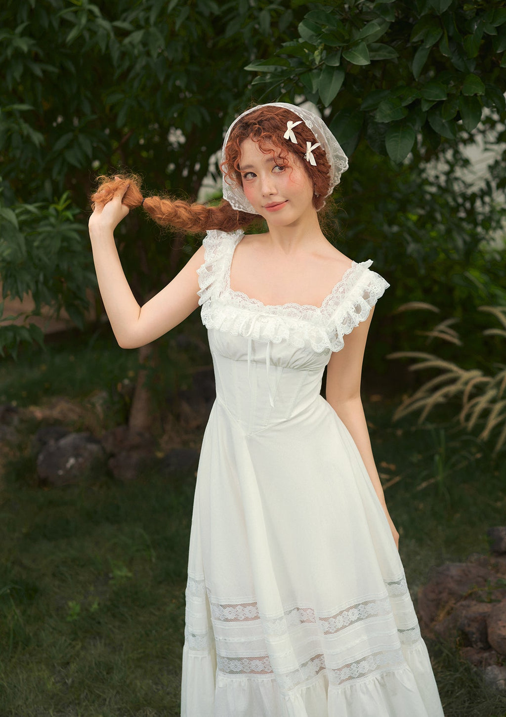 "Pure White" Garnet Corset Dress