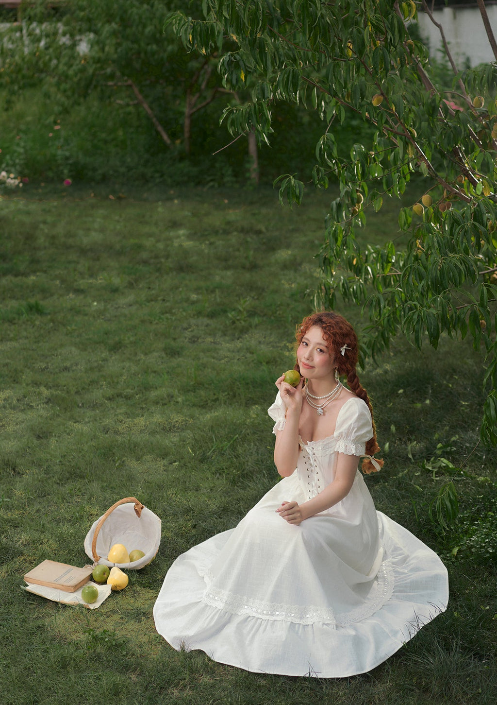 "Pure White" Wisteria Corset Dress