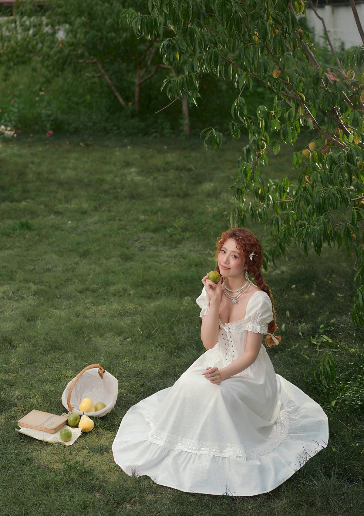 "Pure White" Wisteria Corset Dress