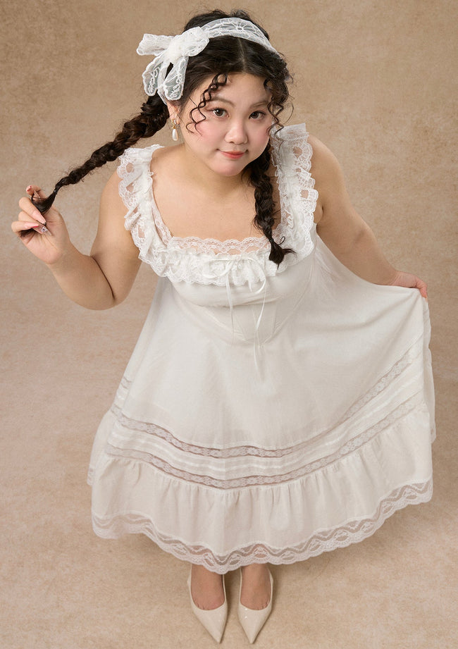 Curve & Plus "Pure White" Garnet Corset Dress Hover Image