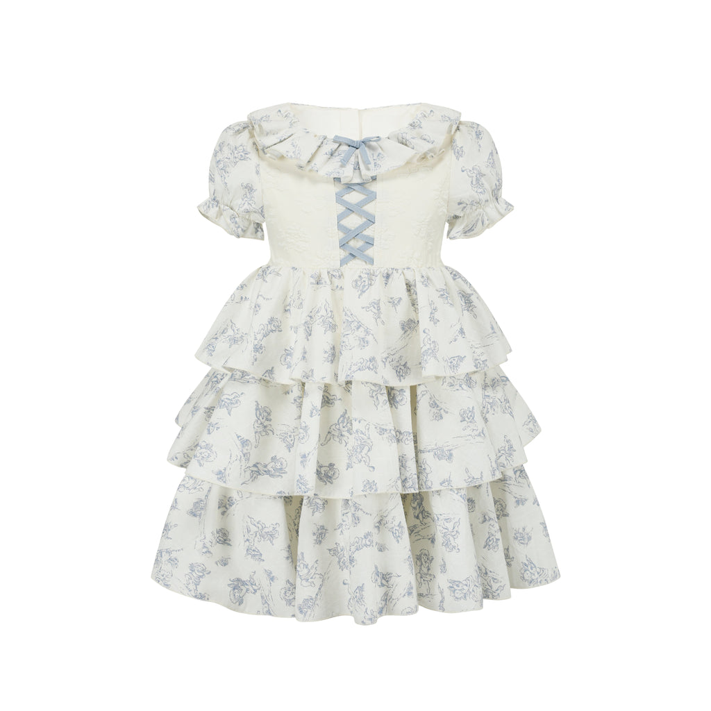 Toddler Girl Blue Dollhouse Corset Dress