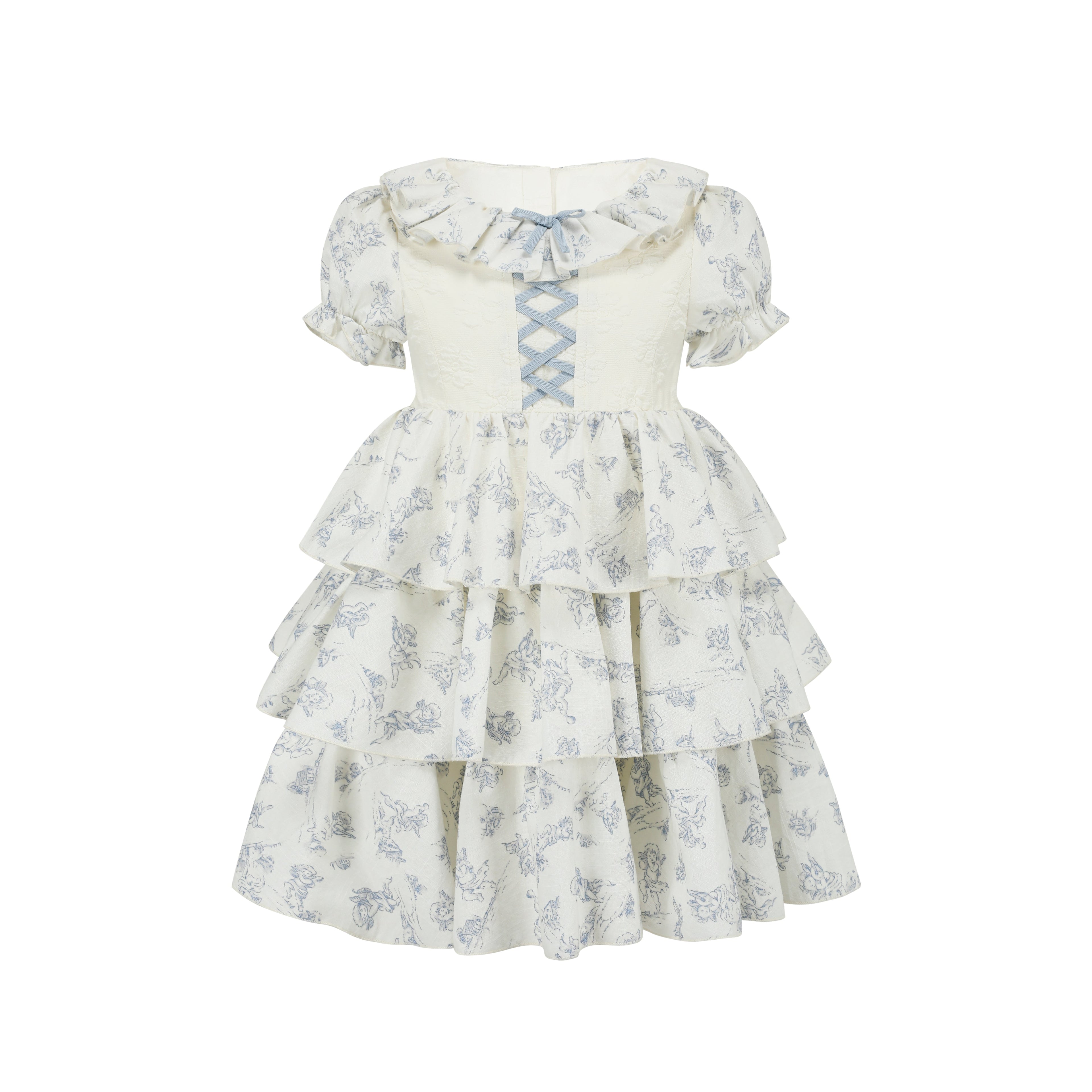 Toddler Girl Blue Dollhouse Corset Dress