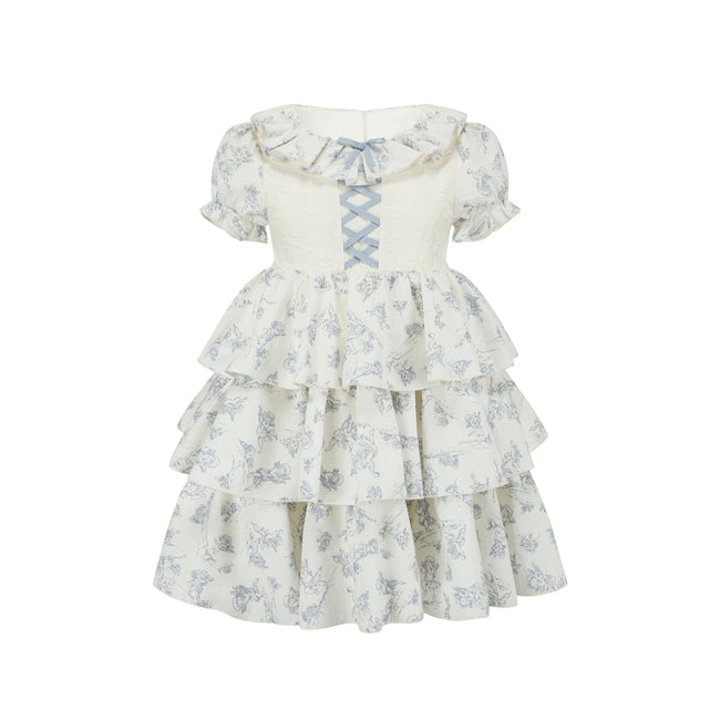 Toddler Girl Blue Dollhouse Corset Dress Hover Image