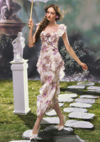 Purple Iris Swayed by Wind Dress