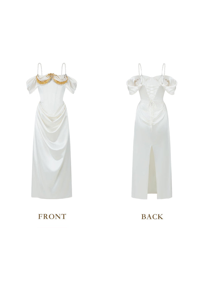 Ivory Maxi Corset Dress Main Image
