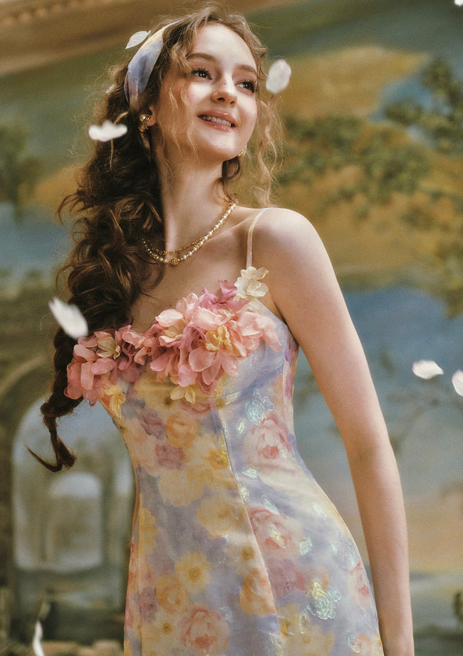 Oil Paint Floral Court Dress Main Image