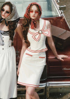 Red Navy Top