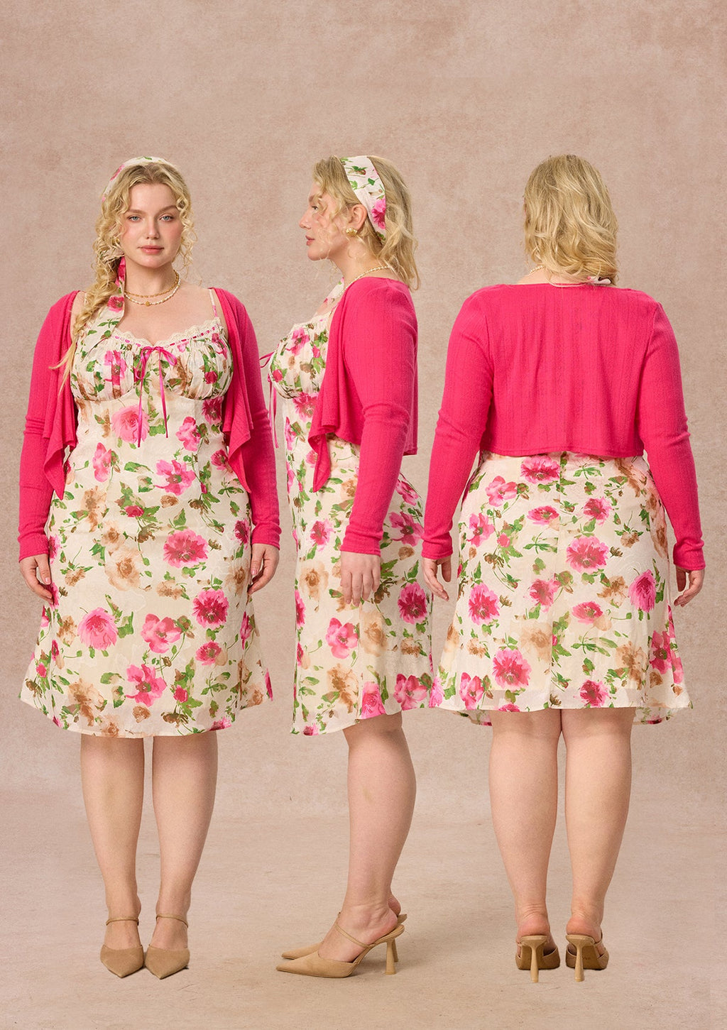 Curve&Plus Corn Poppy Cardigan