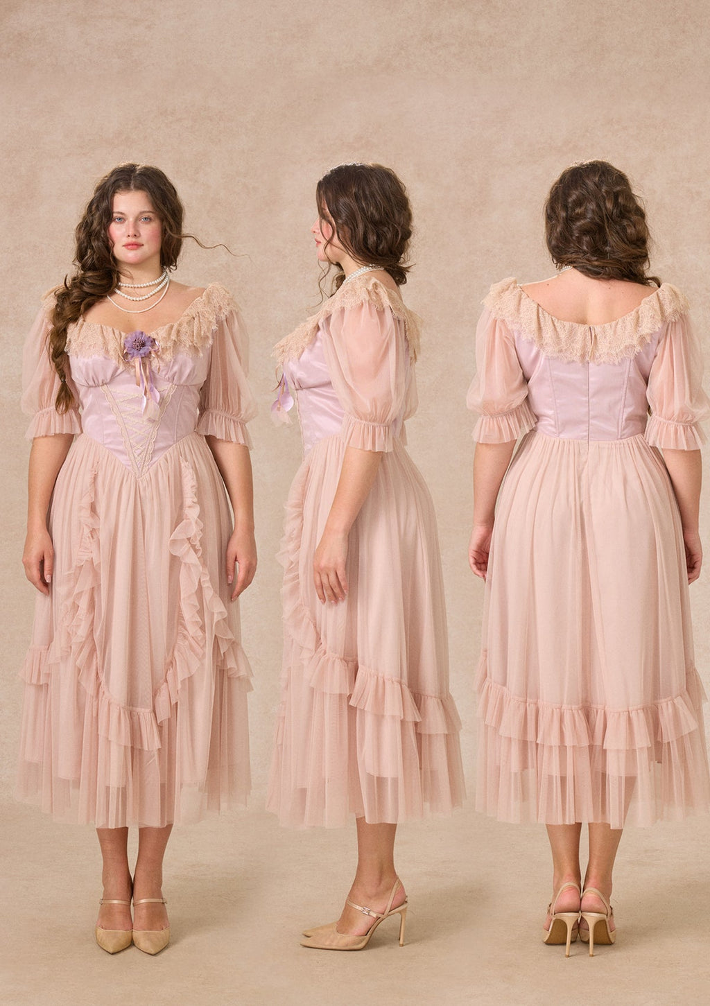 Curve&Plus Violet Mandarin Duck Princess Dress