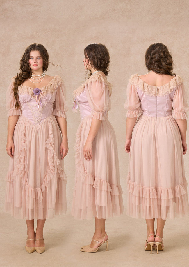 Curve&Plus Violet Mandarin Duck Princess Dress Main Image