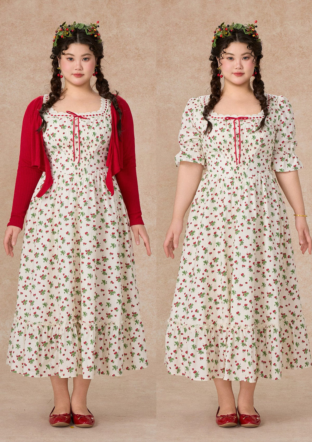 Curve & Plus Wild Strawberry Paradise  Dress