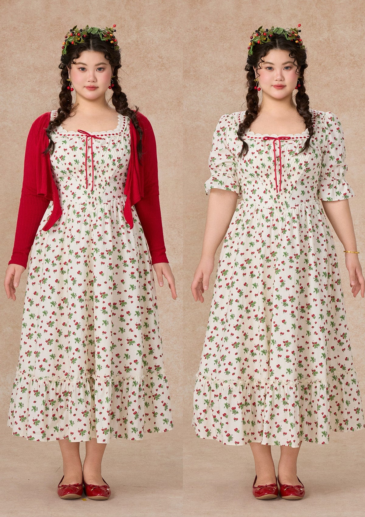 Curve & Plus Wild Strawberry Paradise  Dress
