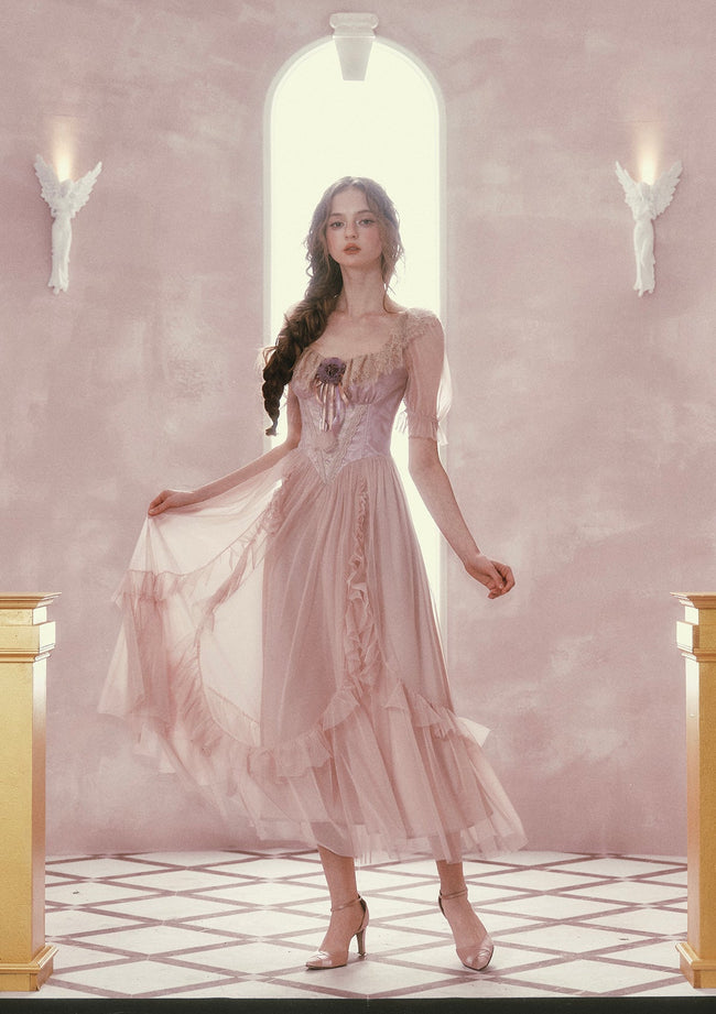 Violet Mandarin Duck Princess Corset Dress Main Image