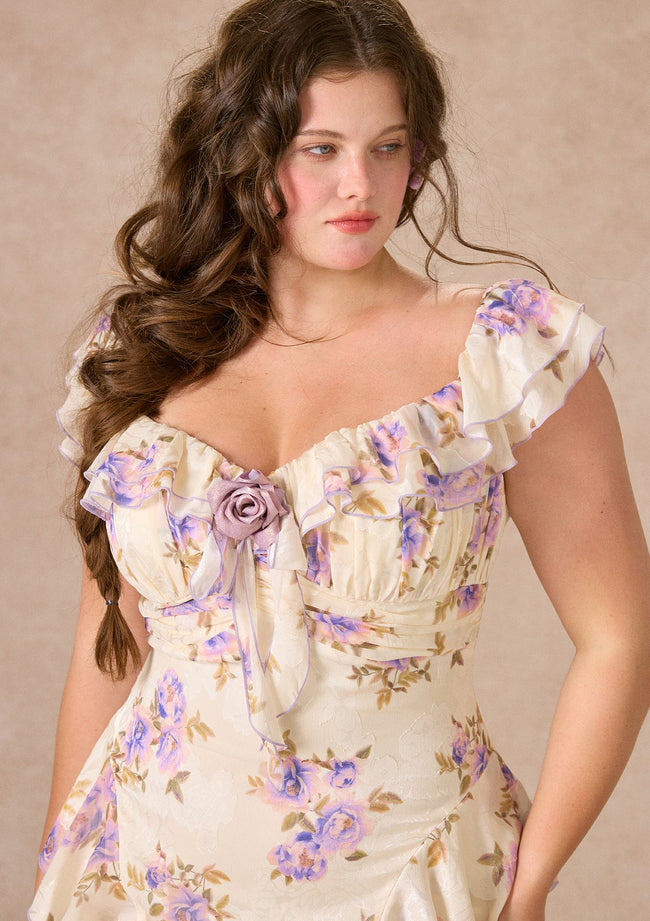 Curve&Plus Purple Iris Swayed by Wind Dress Main Image