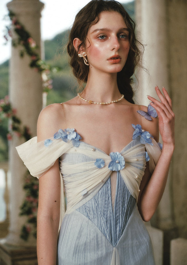 Blue Iris Bird Corset Dress Main Image