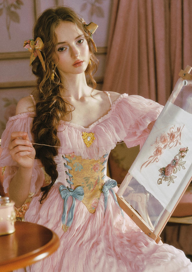 Embroidered Princess Corset Dress Main Image