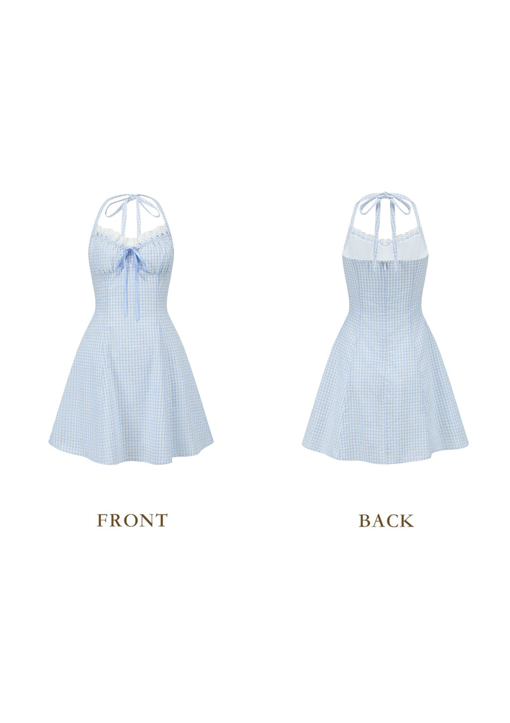 Blue Gingham Sweetheart Dress