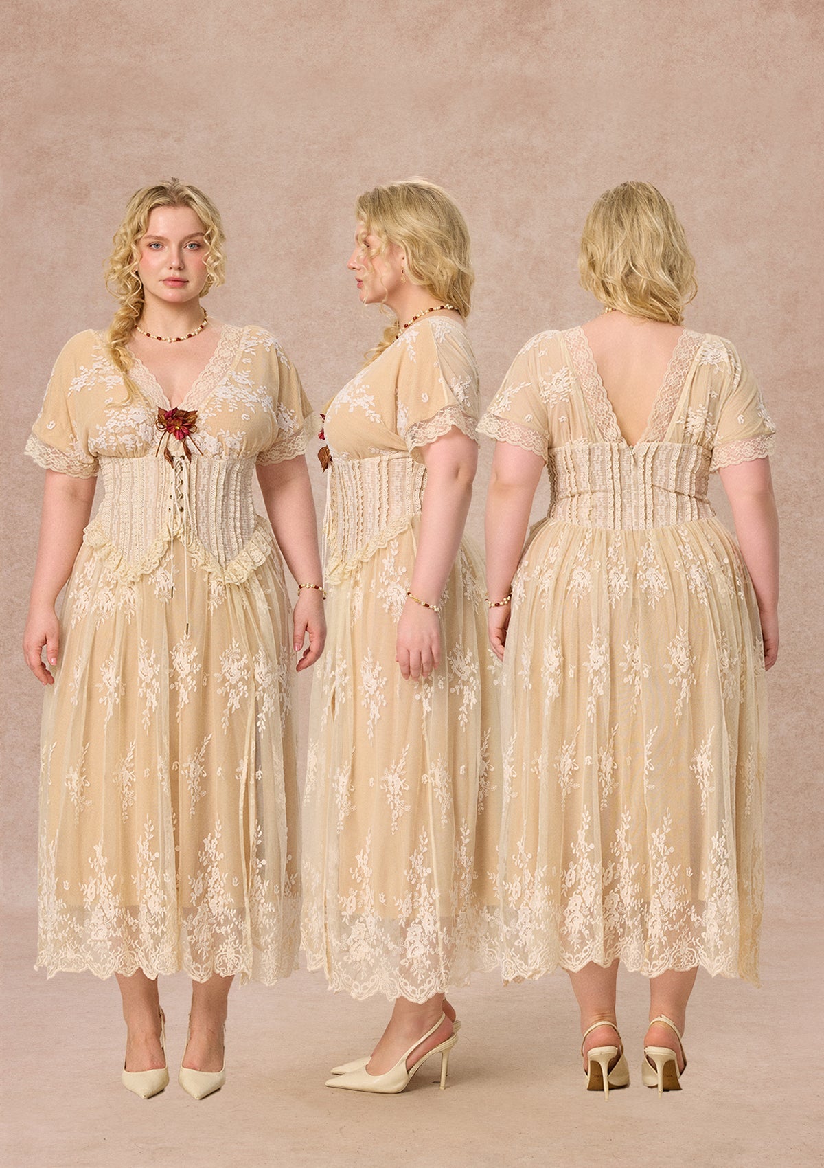 Curve&Plus Wild Thorn Rose Corset Dress