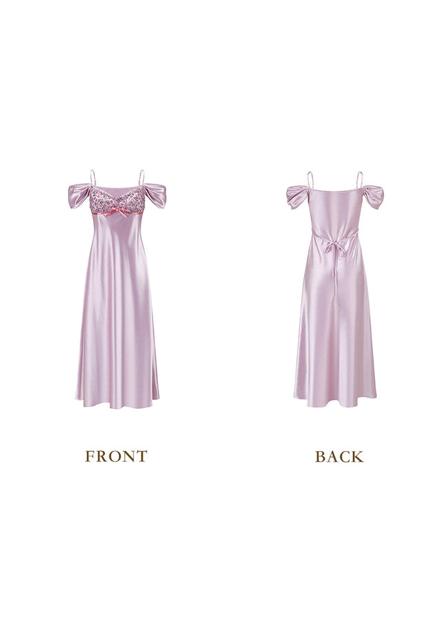 Glazed Purple Satin Dress Main Image