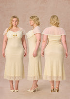 Curve&Plus Cream Letter Dress