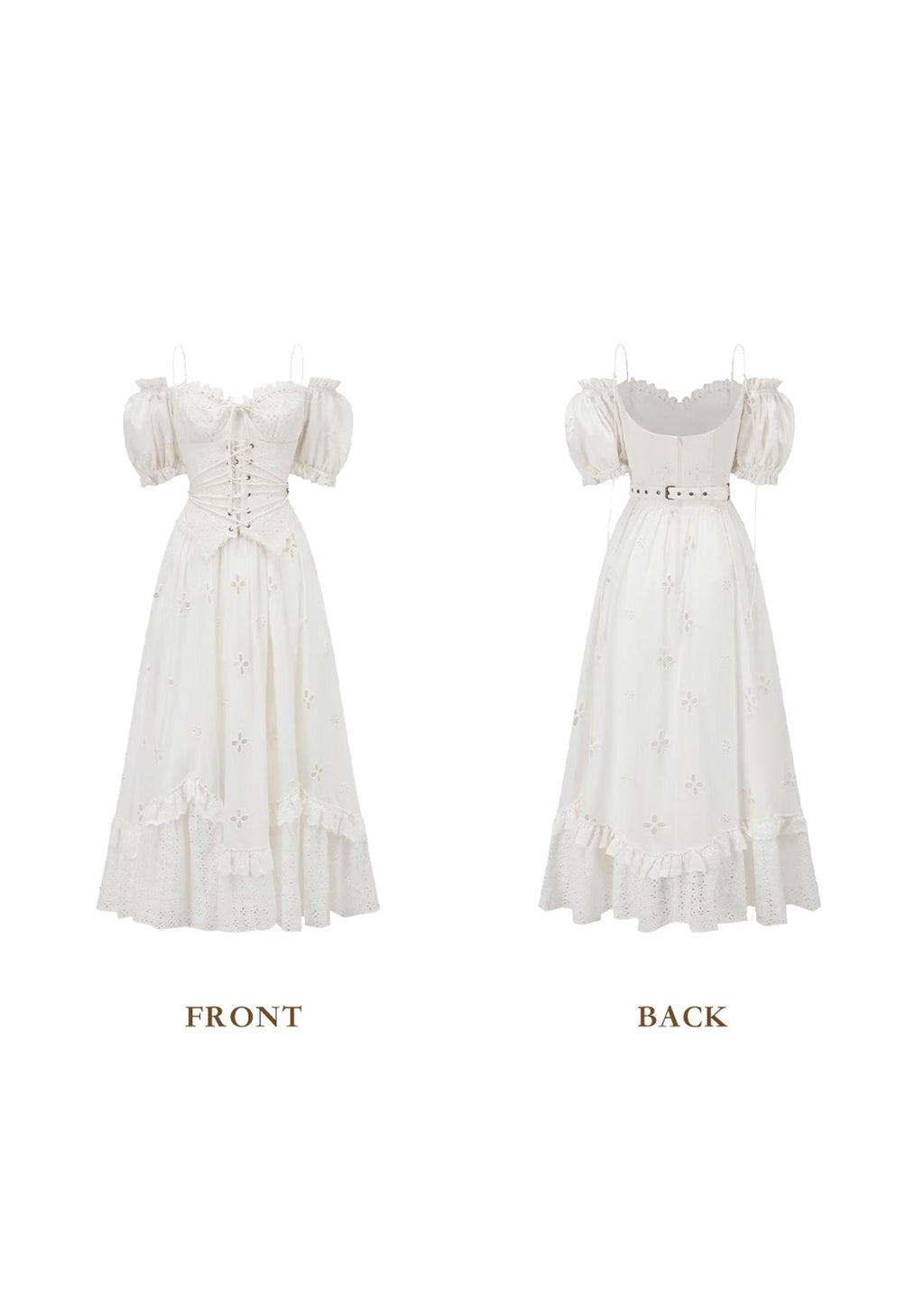 "I Flipped" White Cottagecore Dress