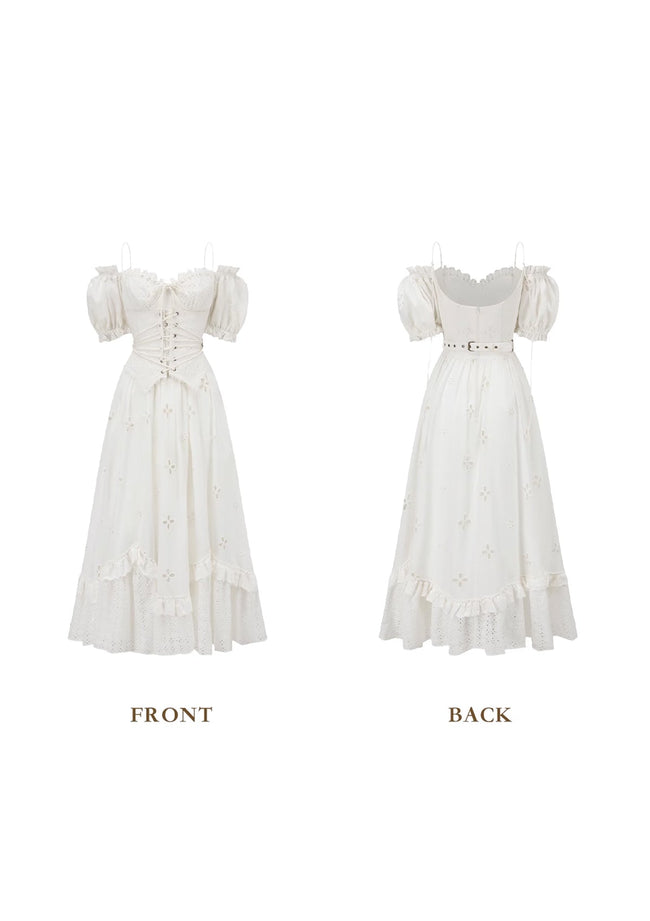 "I Flipped" White Cottagecore Dress Main Image