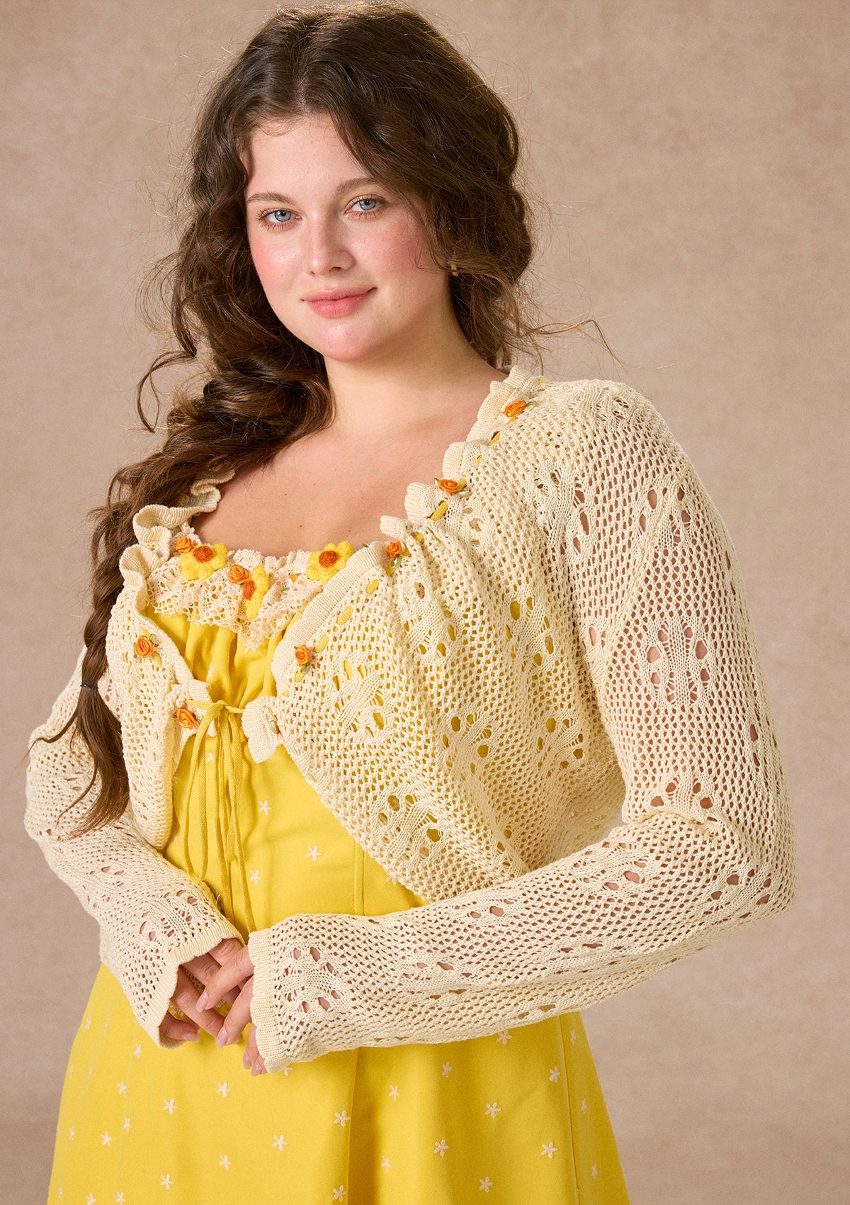 Curve&Plus Little Orange Cardigan