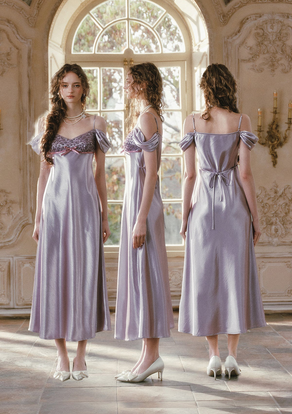 Glazed Purple Satin Dress