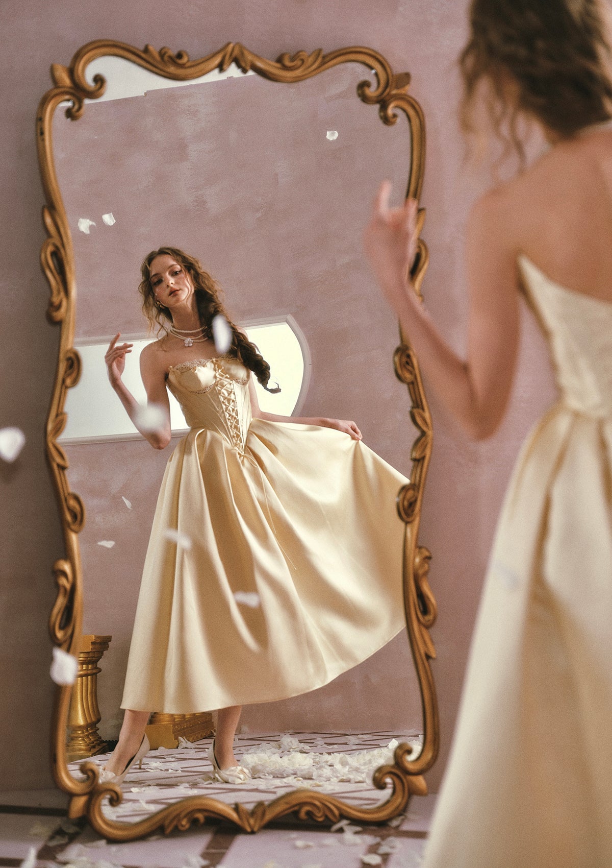 Belle's Gilded Corset Dress