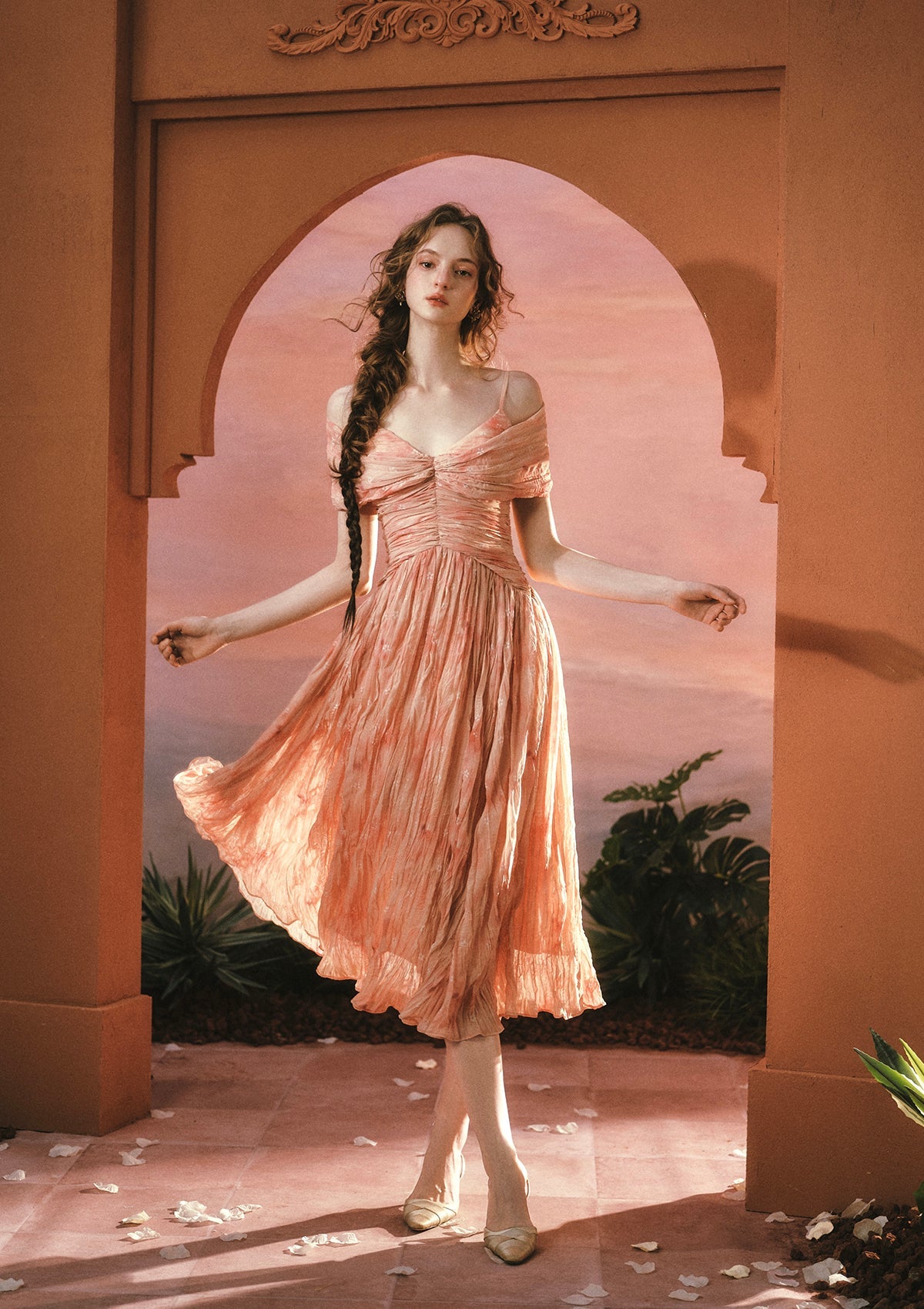 Sunset Flower Field Dress