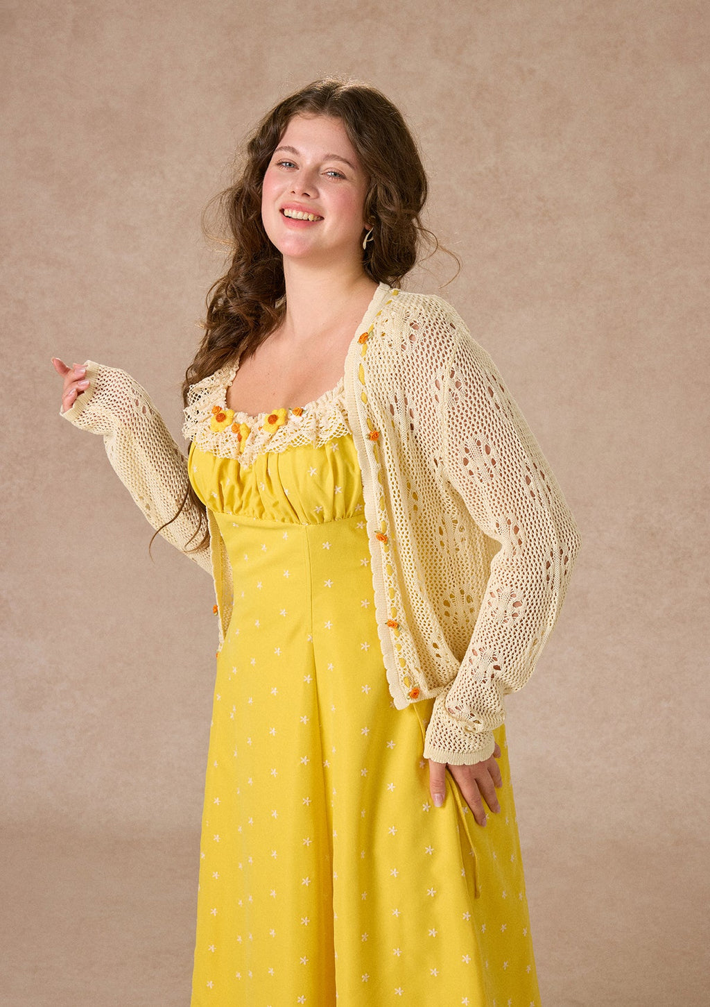 Curve&Plus Little Orange Cardigan