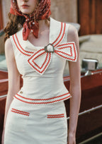 Red Navy Skirt